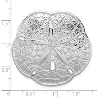 Load image into Gallery viewer, De-Ani Sterling Silver Rhodium-Plated Polished Sand Dollar with Scalloped Edge Slide
