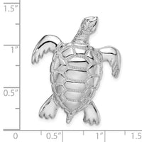 Load image into Gallery viewer, De-Ani Sterling Silver Rhodium-Plated Polished Sea Turtle Slide
