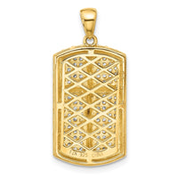 Load image into Gallery viewer, Sterling Silver Rhodium-plated and Gold-tone CZ Cross Crucifix Pendant
