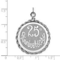 Load image into Gallery viewer, Sterling Silver Rhodium-plated 25th Anniversary Disc Charm
