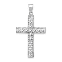 Load image into Gallery viewer, Sterling Silver Rhodium-plated CZ Latin Cross Pendant
