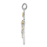 Load image into Gallery viewer, Sterling Silver Rhodium-plated &amp; Vermeil INRI Crucifix Charm
