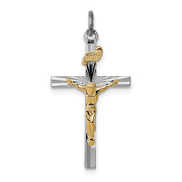 Load image into Gallery viewer, Sterling Silver Rhodium-plated &amp; Vermeil INRI Crucifix Charm
