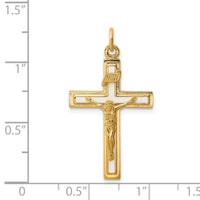 Load image into Gallery viewer, Sterling Silver Enamel w/Yellow Vermeil INRI Crucifix Charm
