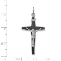 Load image into Gallery viewer, Sterling Silver Rhodium-plated Enameled Crucifix Pendant
