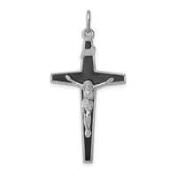 Load image into Gallery viewer, Sterling Silver Rhodium-plated Enameled Crucifix Pendant
