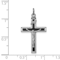 Load image into Gallery viewer, Sterling Silver Rhodium-plated Enameled Crucifix Pendant
