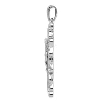 Load image into Gallery viewer, Sterling Silver Rhodium-plated CZ Crucifix Pendant
