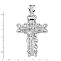 Load image into Gallery viewer, Sterling Silver Rhodium-plated CZ Crucifix Pendant
