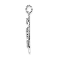 Load image into Gallery viewer, Sterling Silver Rhodium-plated Enameled INRI Crucifix Charm
