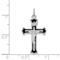 Load image into Gallery viewer, Sterling Silver Rhodium-plated Enameled INRI Crucifix Charm
