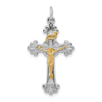 Load image into Gallery viewer, Sterling Silver Rhodium-plated &amp; Vermeil INRI Crucifix Charm
