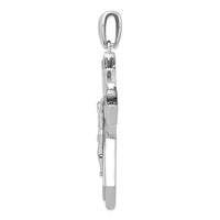 Load image into Gallery viewer, Sterling Silver Rhodium-plated CZ Crucifix Pendant
