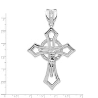 Load image into Gallery viewer, Sterling Silver Rhodium-plated CZ Crucifix Pendant
