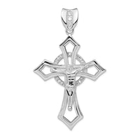 Load image into Gallery viewer, Sterling Silver Rhodium-plated CZ Crucifix Pendant
