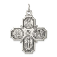 Load image into Gallery viewer, Sterling Silver Antiqued 4-way Medal
