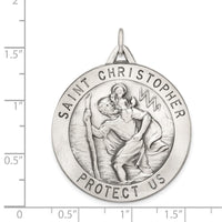 Load image into Gallery viewer, Sterling Silver Antiqued St. Christopher Medal
