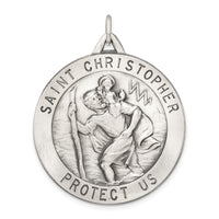 Load image into Gallery viewer, Sterling Silver Antiqued St. Christopher Medal
