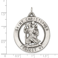 Load image into Gallery viewer, Sterling Silver Antiqued St. Christopher Medal
