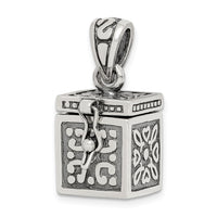 Load image into Gallery viewer, Sterling Silver Antiqued Square Prayer Box Pendant
