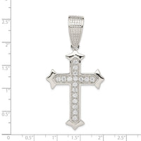 Load image into Gallery viewer, Sterling Silver Rhodium-plated CZ Cross Pendant
