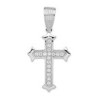 Load image into Gallery viewer, Sterling Silver Rhodium-plated CZ Cross Pendant
