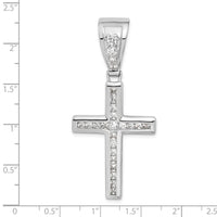 Load image into Gallery viewer, Sterling Silver Rhodium-plated CZ Cross Pendant
