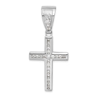 Load image into Gallery viewer, Sterling Silver Rhodium-plated CZ Cross Pendant
