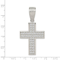 Load image into Gallery viewer, Sterling Silver Rhodium-plated CZ Cross Pendant
