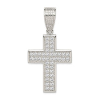 Load image into Gallery viewer, Sterling Silver Rhodium-plated CZ Cross Pendant
