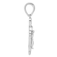 Load image into Gallery viewer, Sterling Silver Polished CZ Crucifix Pendant
