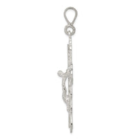 Load image into Gallery viewer, Sterling Silver Diamond-Cut Crucifix Pendant
