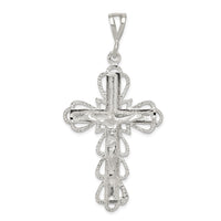 Load image into Gallery viewer, Sterling Silver Diamond-Cut Crucifix Pendant
