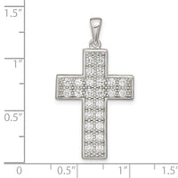Load image into Gallery viewer, Sterling Silver Rhodium-plated CZ Latin Cross Pendant
