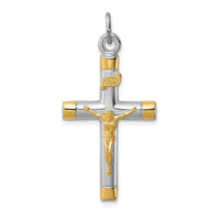 Load image into Gallery viewer, Sterling Silver Rhodium-plated &amp; 18k Gold-plated Crucifix Pendant
