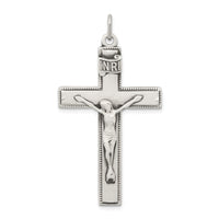 Load image into Gallery viewer, Sterling Silver Antiqued INRI Crucifix Pendant
