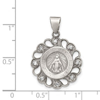 Load image into Gallery viewer, Sterling Silver &amp; CZ Antiqued Blessed Mother Pendant

