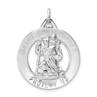 Load image into Gallery viewer, Sterling Silver Rhodium-plated St. Christopher Medal
