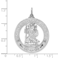 Load image into Gallery viewer, Sterling Silver Rhodium-plated Saint Christopher Medal

