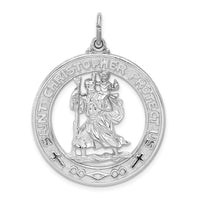 Load image into Gallery viewer, Sterling Silver Rhodium-plated Saint Christopher Medal
