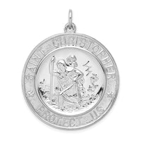Load image into Gallery viewer, Sterling Silver Rhodium-plated Saint Christopher Medal
