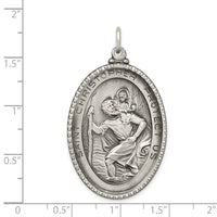 Load image into Gallery viewer, Sterling Silver Antiqued Saint Christopher Medal
