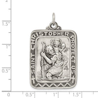 Load image into Gallery viewer, Sterling Silver Antiqued Saint Christopher Medal
