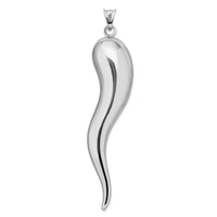 Load image into Gallery viewer, Sterling Silver Rhodium-plated Italian Horn Pendant
