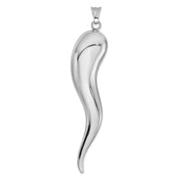 Load image into Gallery viewer, Sterling Silver Rhodium-plated Italian Horn Pendant
