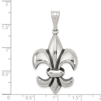 Load image into Gallery viewer, Sterling Silver Antiqued Fleur de Lis Pendant
