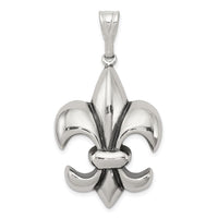 Load image into Gallery viewer, Sterling Silver Antiqued Fleur de Lis Pendant
