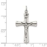 Load image into Gallery viewer, Sterling Silver Satin Antiqued Crucifix Pendant
