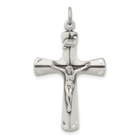 Load image into Gallery viewer, Sterling Silver Satin Antiqued Crucifix Pendant
