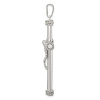 Load image into Gallery viewer, Sterling Silver Polished Textured Hollow Crucifix Pendant
